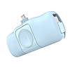 Wozinsky WF16-YLS 5000mAh 15W Lightning Mini Power Bank beépített USB-C kábellel és Apple Watch töltővel - kék