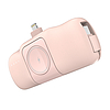 Wozinsky WF16-YLS 5000mAh 15W Lightning Mini Power Bank beépített USB-C kábellel és Apple Watch töltővel - Rózsaszín