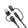 Wozinsky WNBAA 4in1 kábel 2x USB-C 1x USB-A 1x Lightning 60W 1 m - fekete