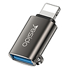 Yesido - OTG adapter (GS14) - USB 3.0 a Lightninghez, Plug & Playhez, 480 Mbps - fekete (KF236943)