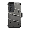 ZIZO BOLT sorozat - Páncélozott tok Samsung Galaxy S23 készülékhez 9H üveggel képernyőhöz + tartó állvánnyal szürke (BOLT-SAMGS23-MGRBK)