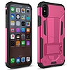 Zizo hibrid transzformátor burkolat - erős burkolat iPhone X-hez, támasztékkal dögös rózsaszín/fekete (HBTFM-IPHX-PKBK)