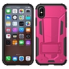 Zizo hibrid transzformátor burkolat - erős burkolat iPhone X-hez, támasztékkal dögös rózsaszín/fekete (HBTFM-IPHX-PKBK)