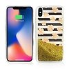 Zizo Liquid Glitter Star tok iPhone X-hez rózsaszín virágok (GLST-IPHX-PKFL)