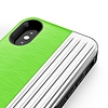 Zizo Retro sorozat - pénztárca hátlapja mágneses zárással és beépített állvánnyal iPhone Xs/X készülékhez neonzöld/ezüst (RET-IPH8-NGRSL)
