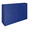 Zsinórfüles kraft táska kék 340x100x260mm, 100db/csomag